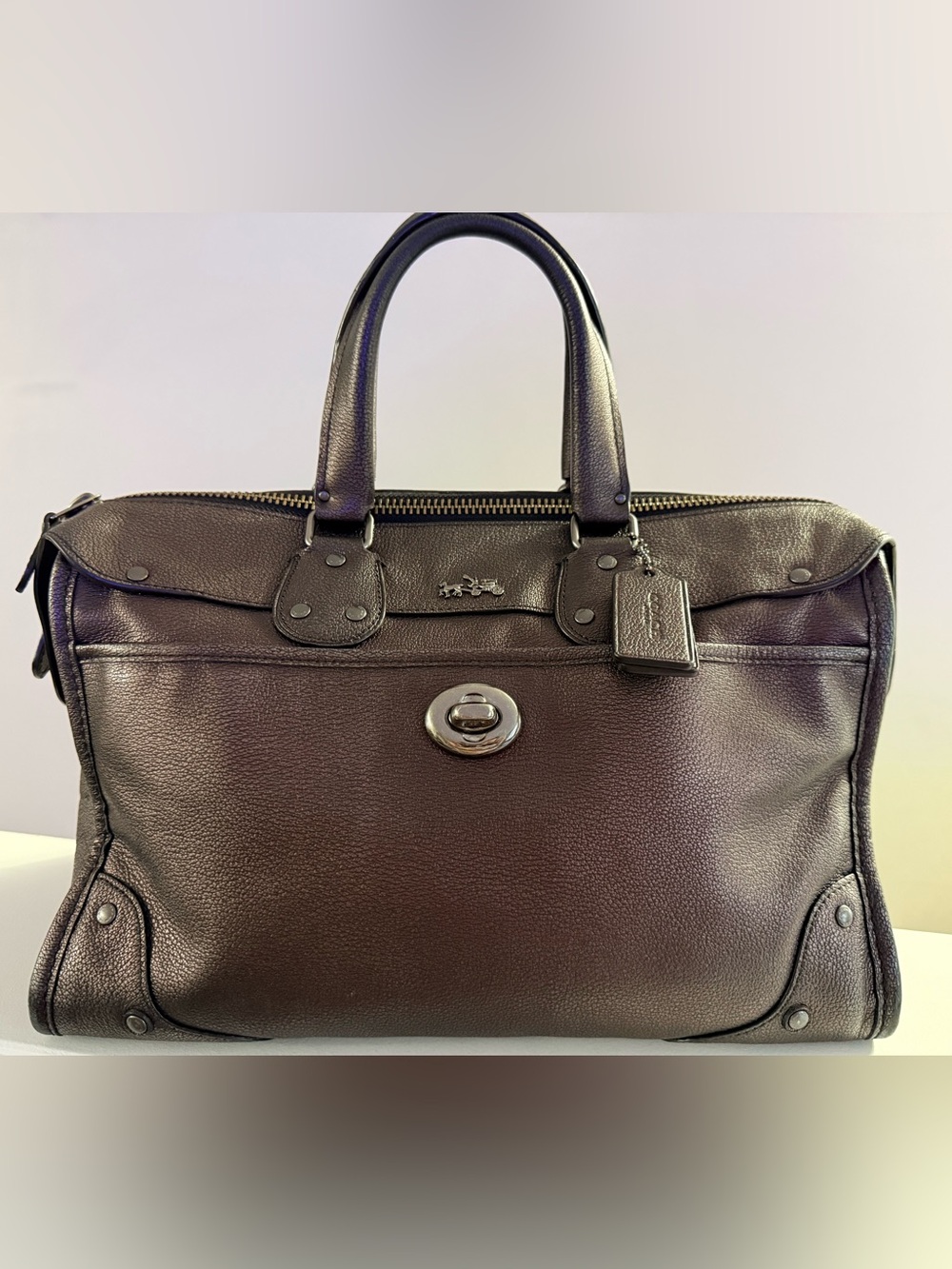 Coach Rhyder Satchel Bag โ Style 33739 โ Silver Metallic